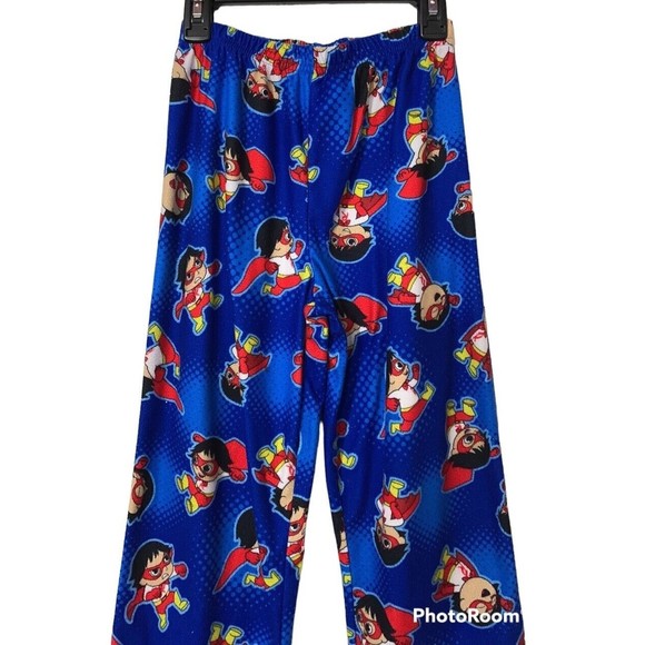 Ryan's World Boys Sz M 8 Red Titan Long Sleeve Pajamas Set 2-Piece Button Front - Picture 6 of 7